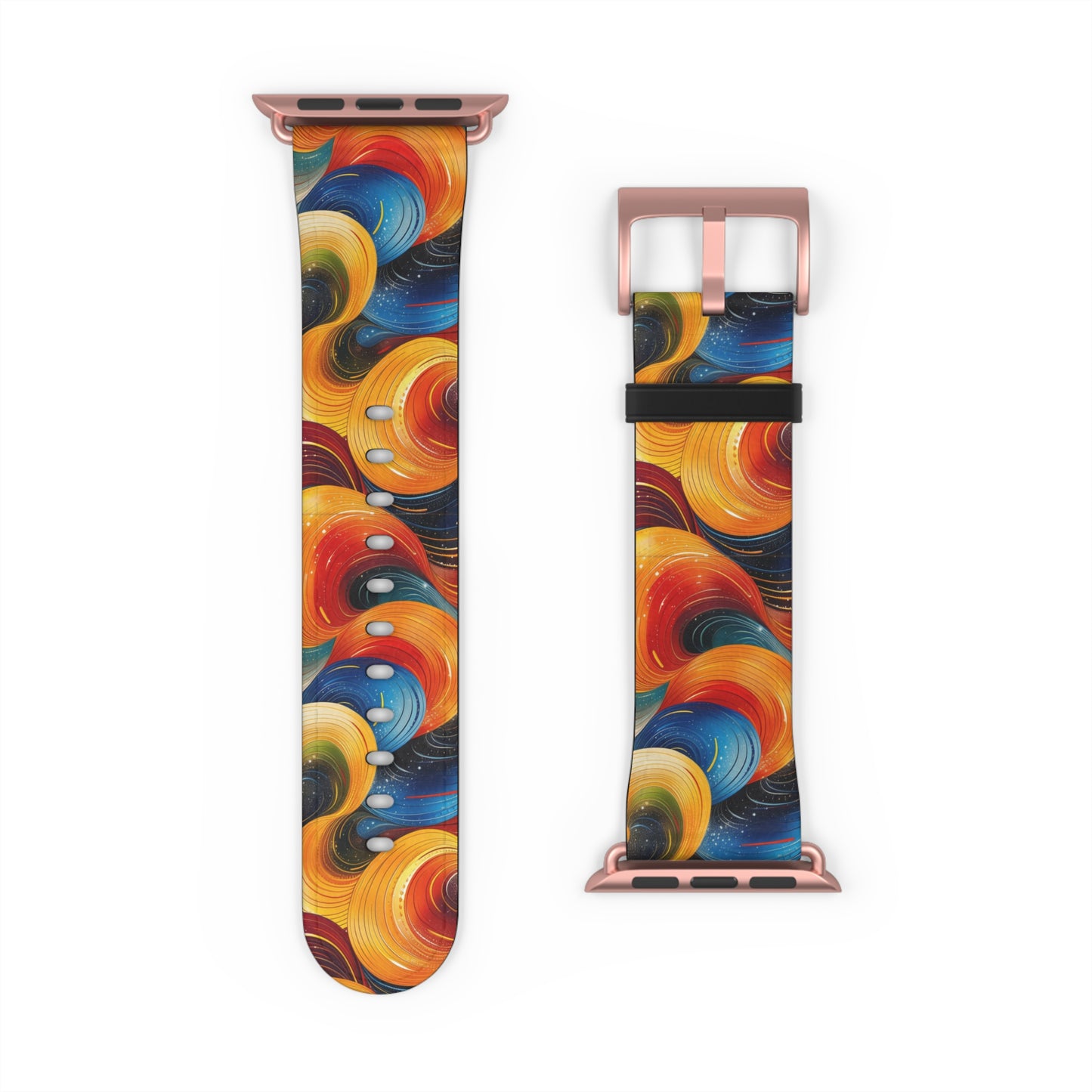Cosmic Swirl Vibrant Art Watch Band - Colorful Abstract Design for Apple Watch.