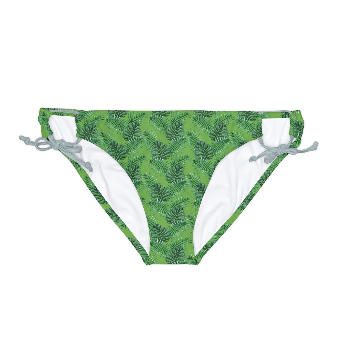 Green Tropical Bliss Loop Tie Side Bikini Bottom (AOP)