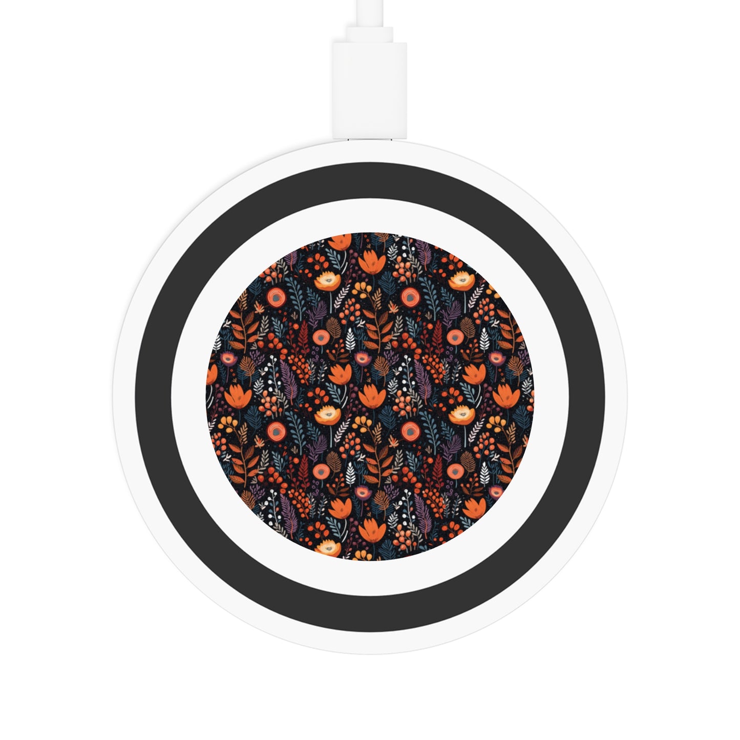 Autumn Bloom Floral Quake Wireless Charging Pad – Stylish Fast Charger for Home & Office