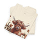 Autumn Highland Cow Charm Unisex Heavy Cotton Tee