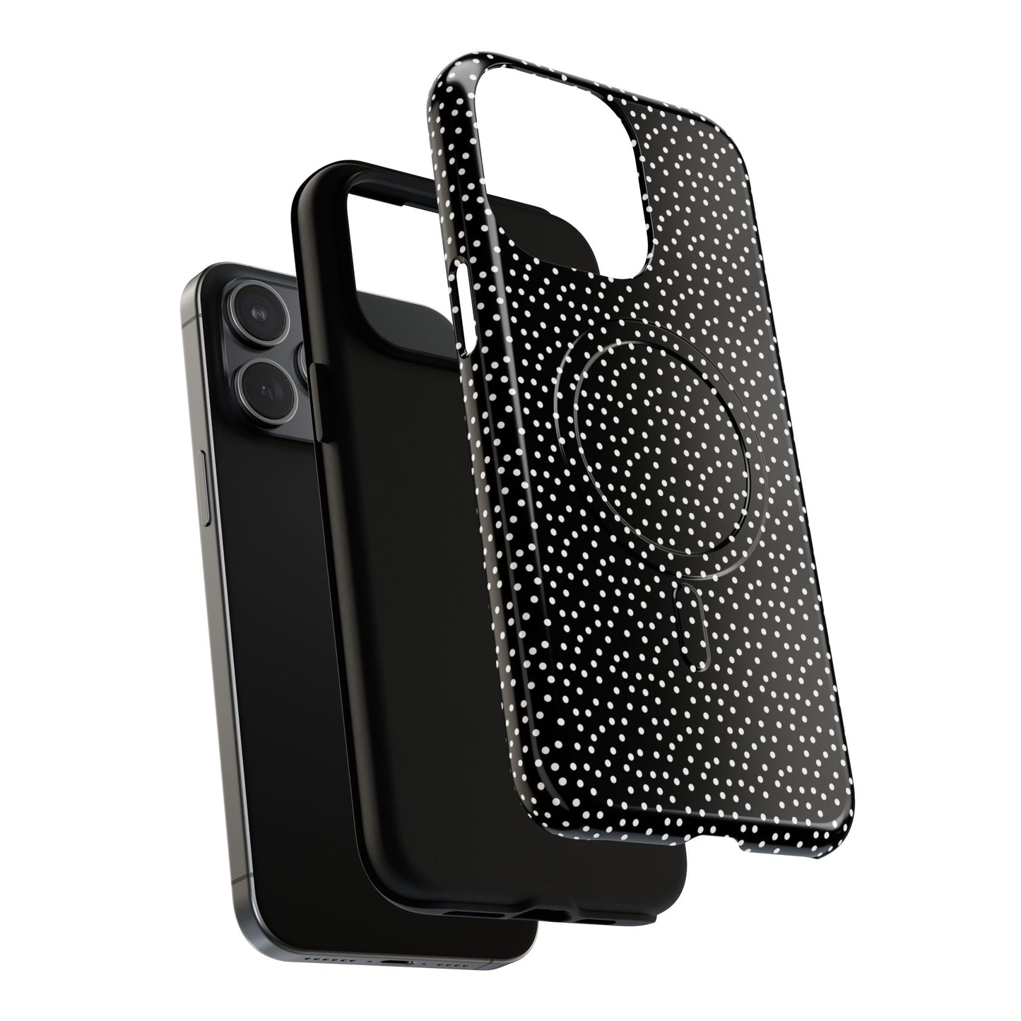 Small Polka Dot Tough iPhone Magnetic Case, Durable iPhone Accessories, Gifts for Tech Lovers, Modern Design.