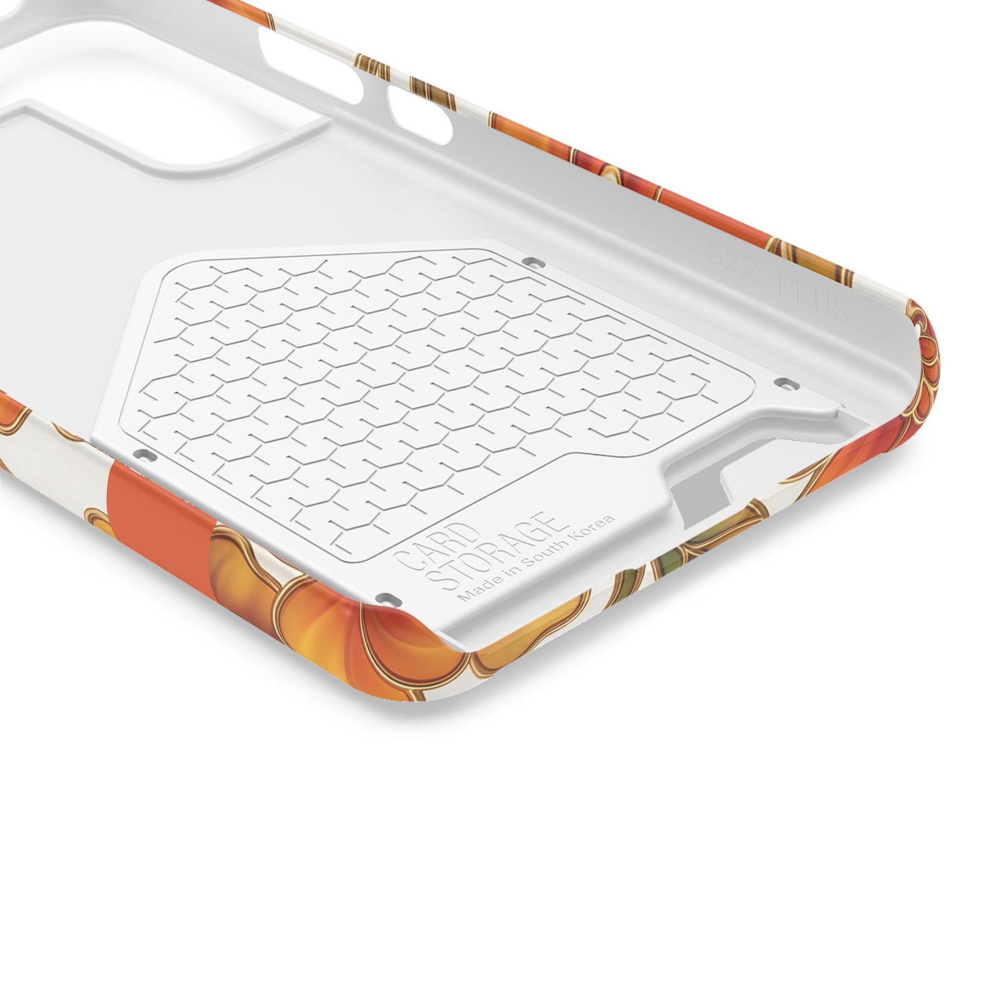 Personalized Orange Stained Glass Effect Marigold Floral Cardholder iPhone and Samsung Case