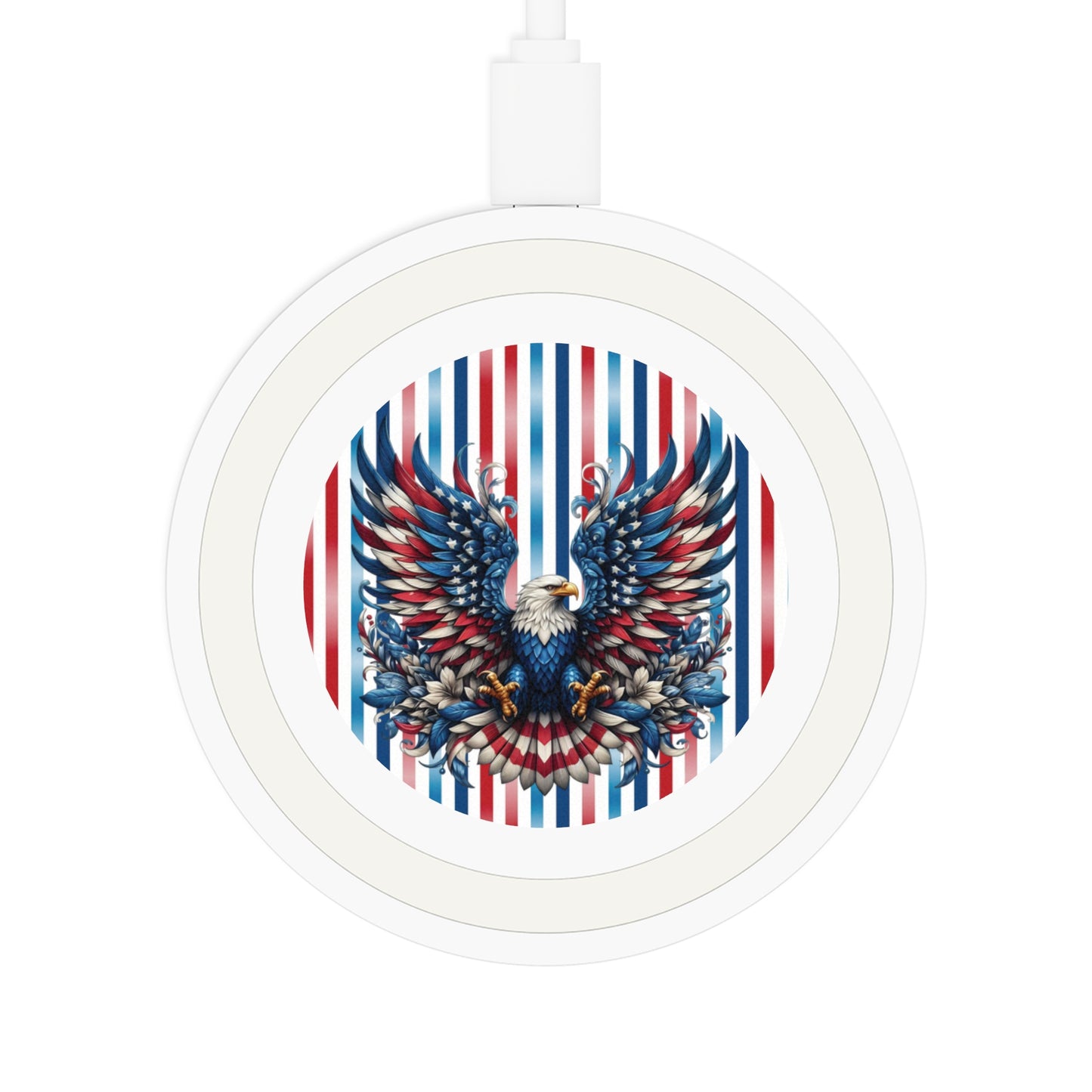 Patriotic Pride Wireless Charging Pad with Stripes