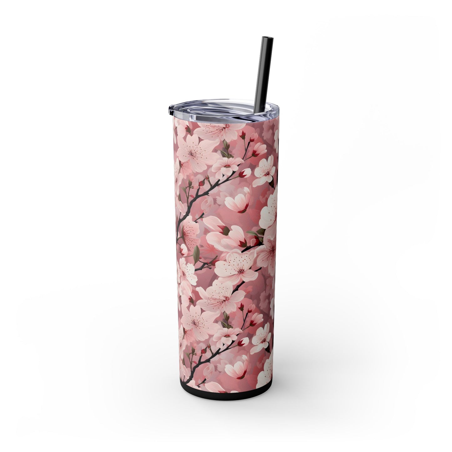 Cherry Blossom Skinny Tumbler with Straw - 20oz Floral Drinkware