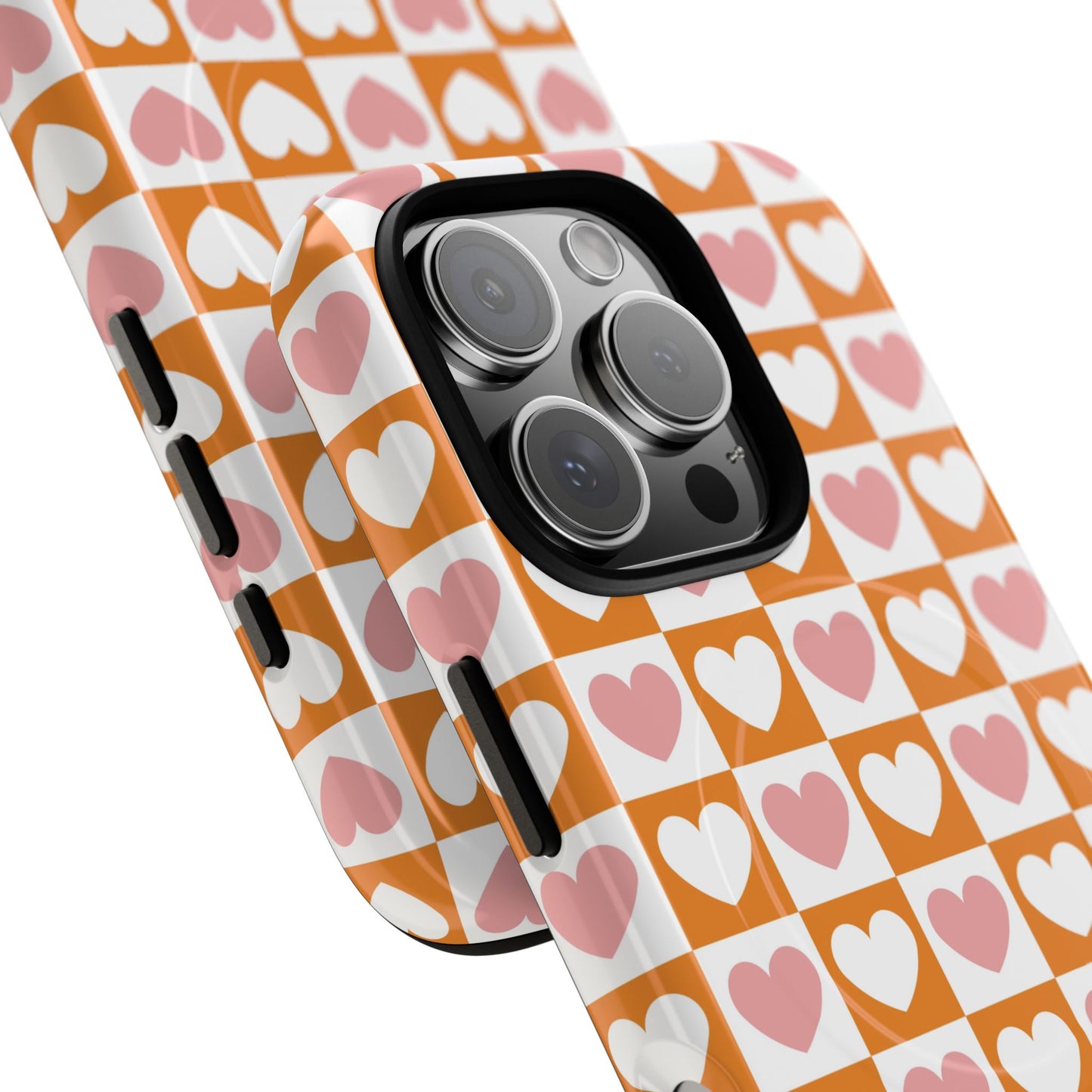 Heart Pattern Magnetic iPhone Case, Valentine Gift, Cute iPhone Accessory, Durable Case for Lovers, Custom iPhone Skin, Sweetheart Case