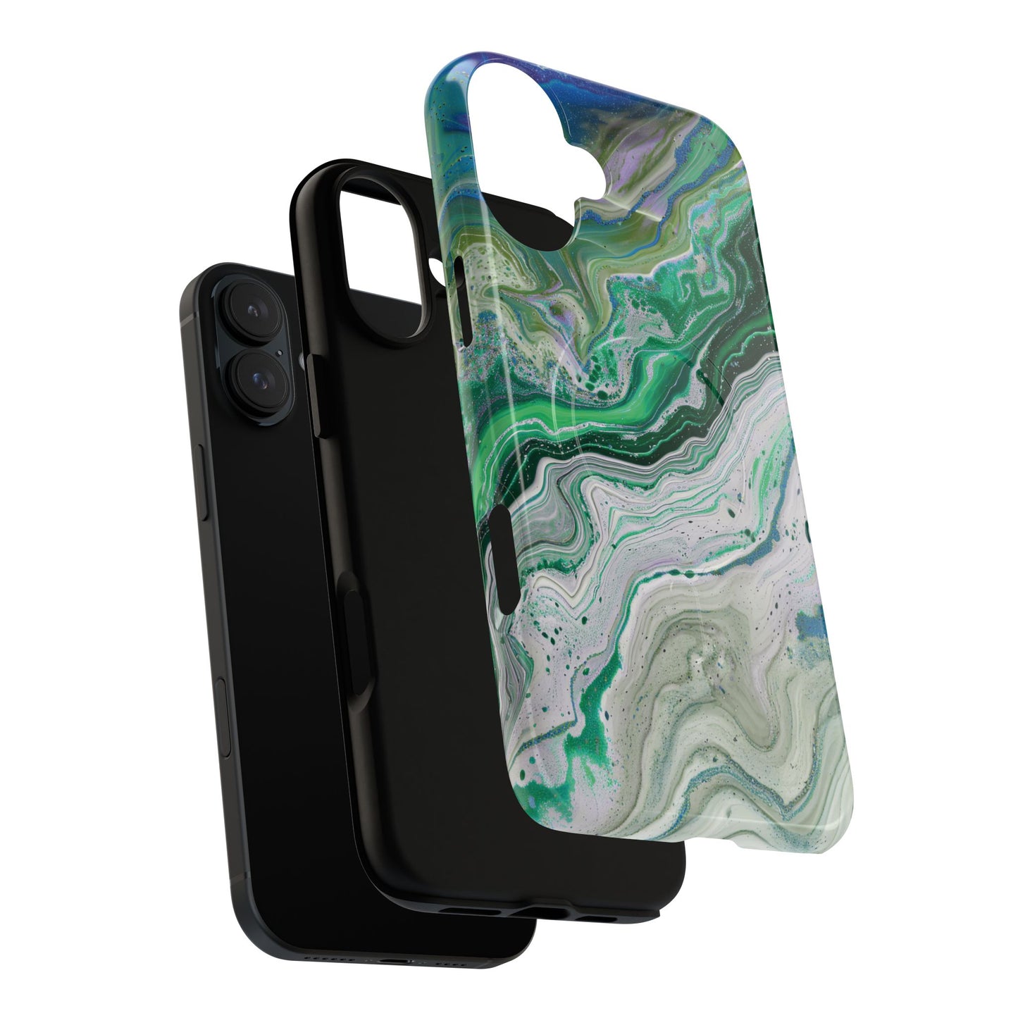Marbled Tough iPhone Case, Magnetic Protector, Stylish Tech Accessory, Durable iPhone Cover, Unique Gift Idea