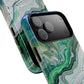Marbled Tough iPhone Case, Magnetic Protector, Stylish Tech Accessory, Durable iPhone Cover, Unique Gift Idea