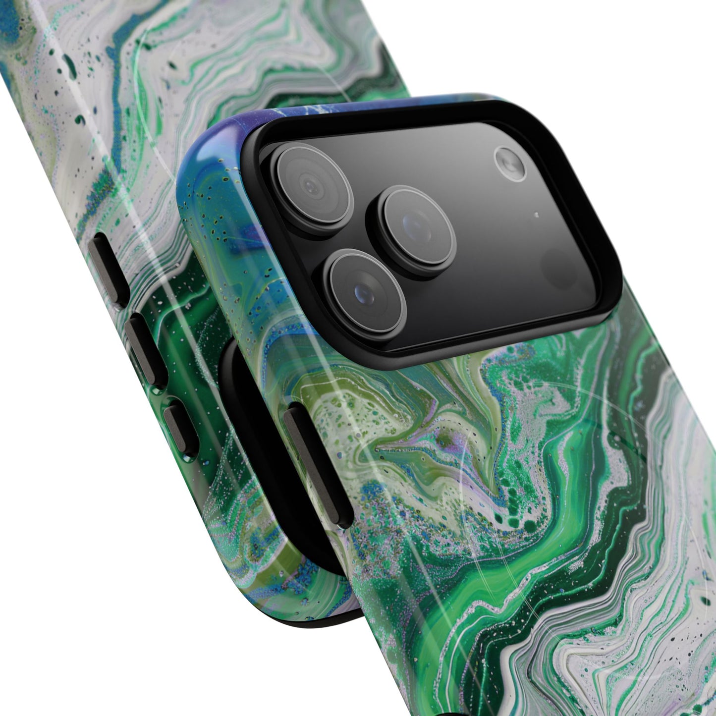 Marbled Tough iPhone Case, Magnetic Protector, Stylish Tech Accessory, Durable iPhone Cover, Unique Gift Idea