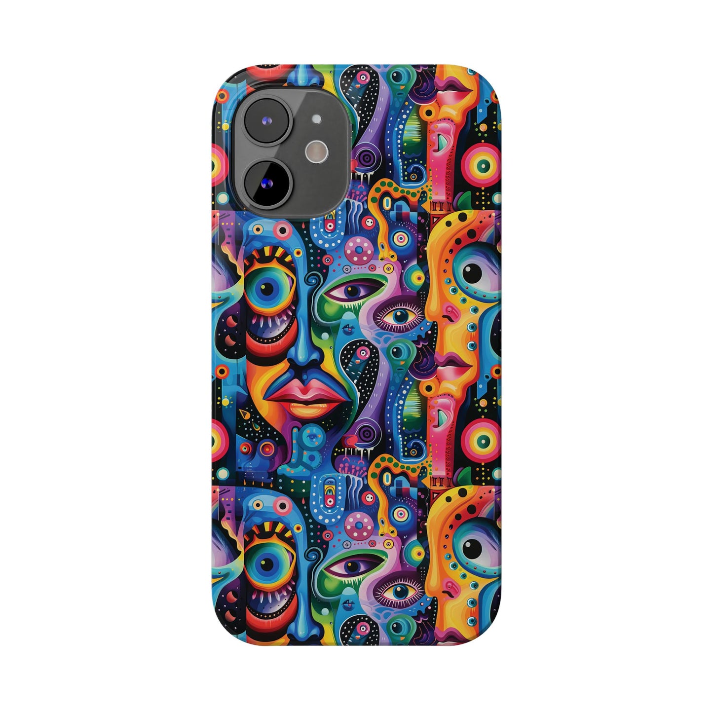 Psychedelic Visions Slim iPhone Case - Vibrant Design for Artistic Souls