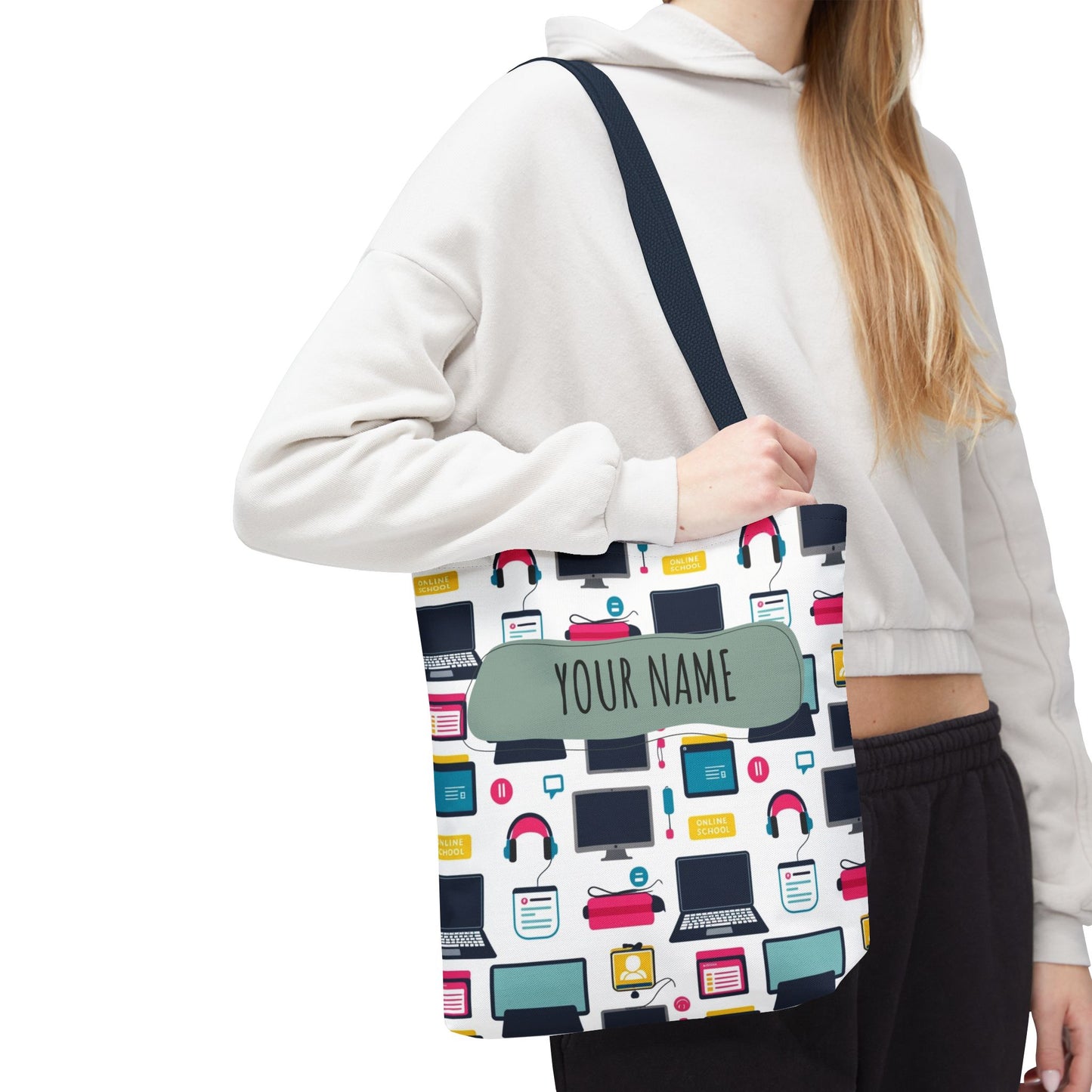 Techie Tote Bag - Stylish Personalized Tote for Students, Gift for Tech Lovers, Eco-Friendly Shopping Bag, Back to School.