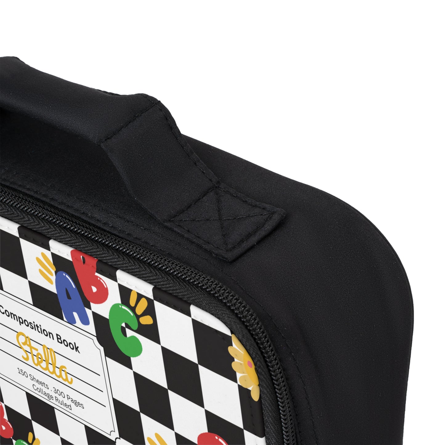 Personalized Schoolyard Chic Composition Book Inspired Colorful Kids Lunch Bag for School, Snack Bag, Lunch Tote, Lunchbox, Kids' Bag with Fun Back to School Design