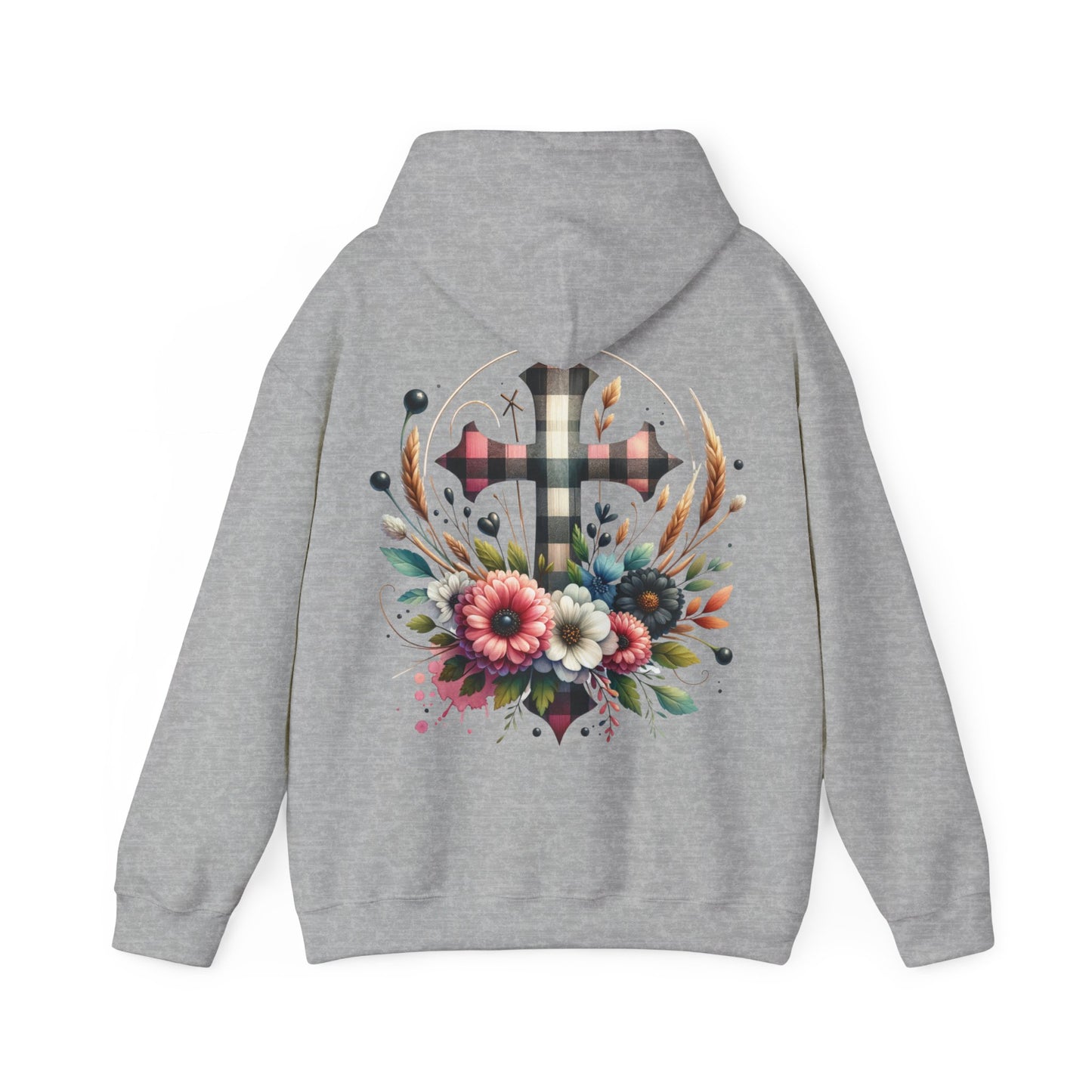 Faith and Floral Cross Unisex Gildan Hoodie Sweatshirt