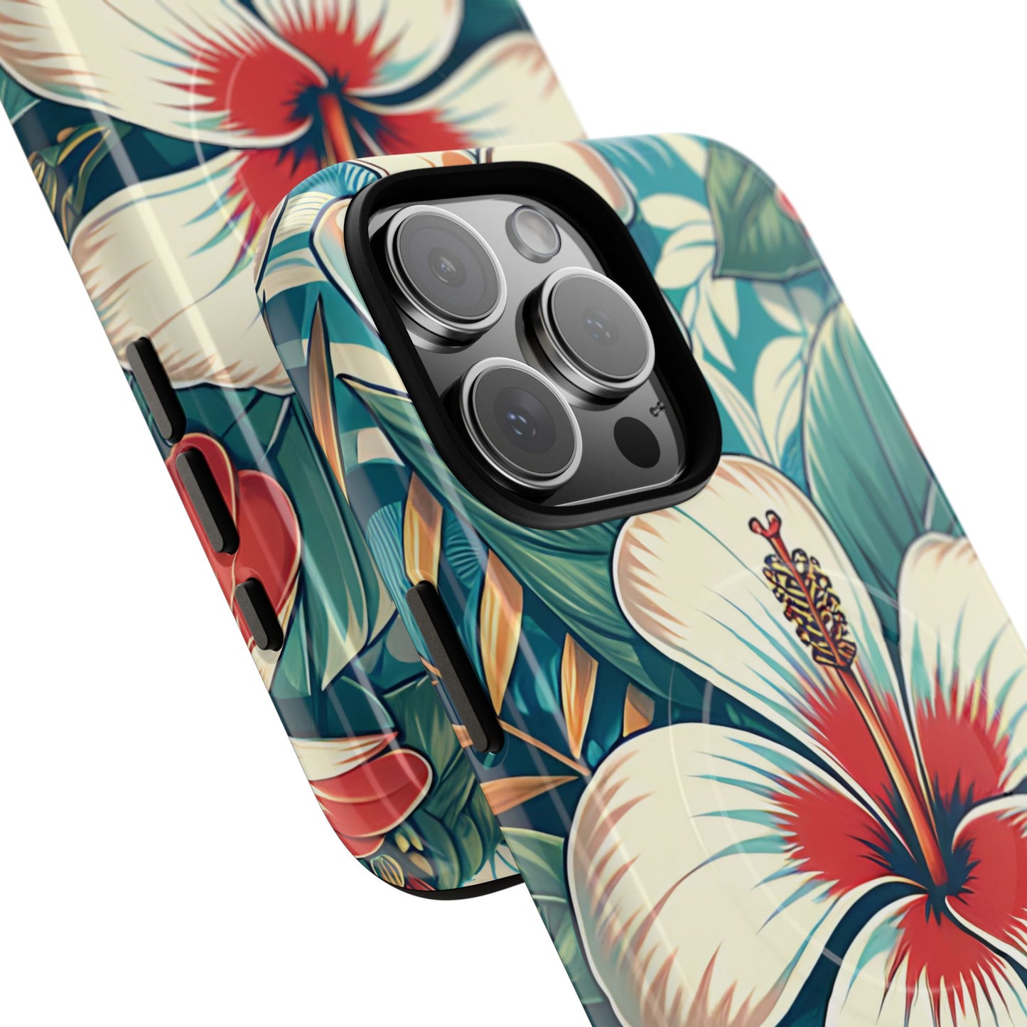 Tropical Hibiscus MagSafe® iPhone® Tough Case - Stylish Phone Protection Gift for Nature Lovers, Vibrant, Summer Vibes.