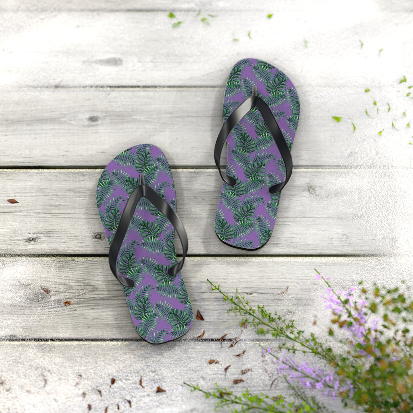 Purple Tropical Bliss Flip Flops