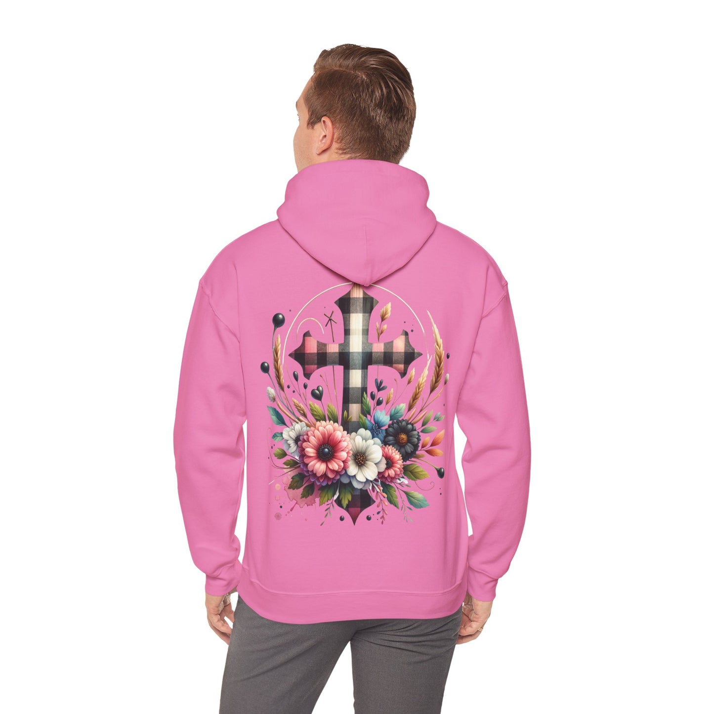 Faith and Floral Cross Unisex Gildan Hoodie Sweatshirt