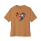 Patchwork Hearts Unisex Oversized Bella Canvas Boxy Tee