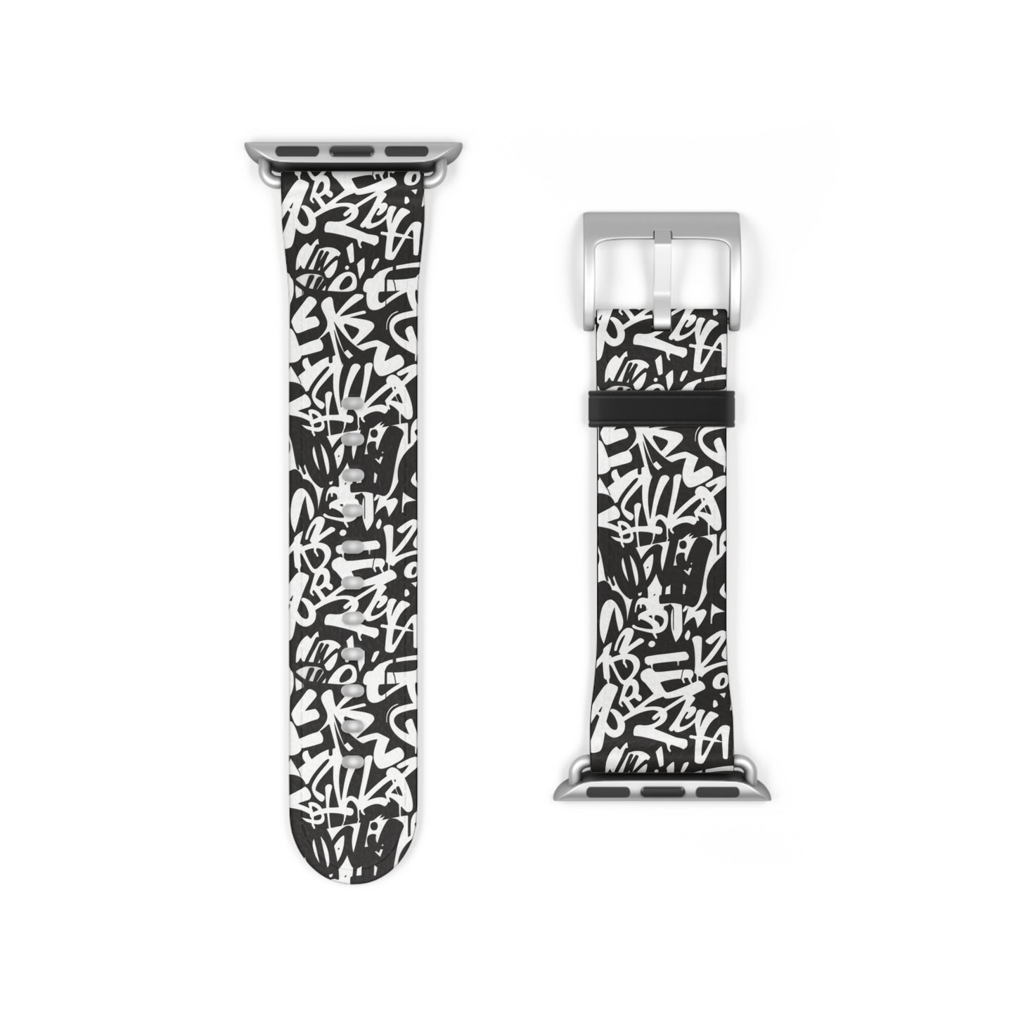 Urban Graffiti Print Watch Band - Trendy Accessory for Everyday Use,