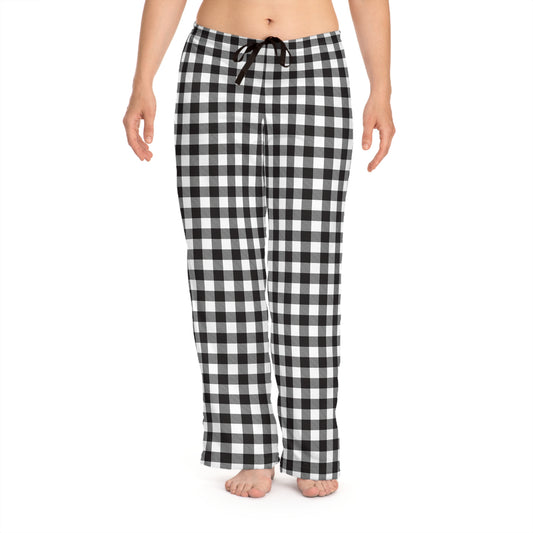 Black Plaid Perfection Women's Pajama Pants (AOP).