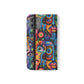 Psychedelic Visions Vibrant Art Flip iPhone and Samsung Phone Case - Colorful Faces Design for Phone Protection