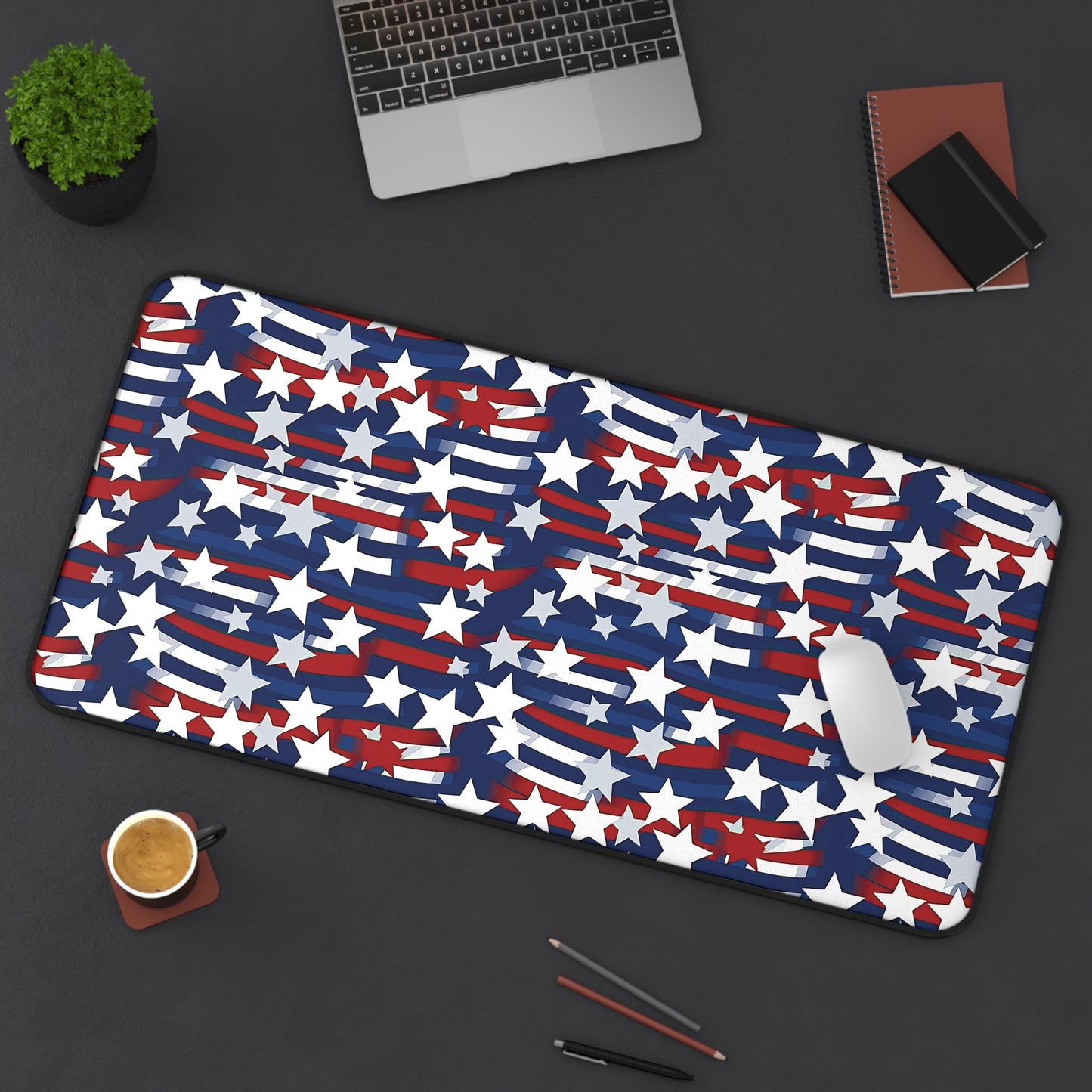 Patriotic Waves Desk Mat