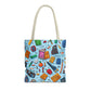 Blue Academic Adventures Tote Bag