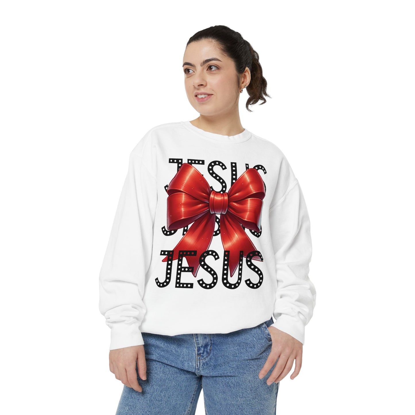 JESUS Charm Unisex Garment-Dyed Sweatshirt