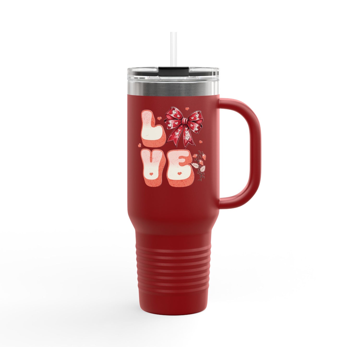LOVE Coquette  40oz Travel Mug, Coquette Tumbler, Gift for Her.