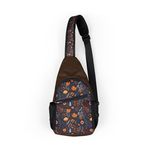 Floral Autumn Bloom Chest Bag - Stylish Sling for Outdoor Adventures, Cross Body Sling Bag, Chest Bag, Crossbody Backpack, Travel Bag