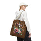 Faith and Floral Cross Heart Tote Bag