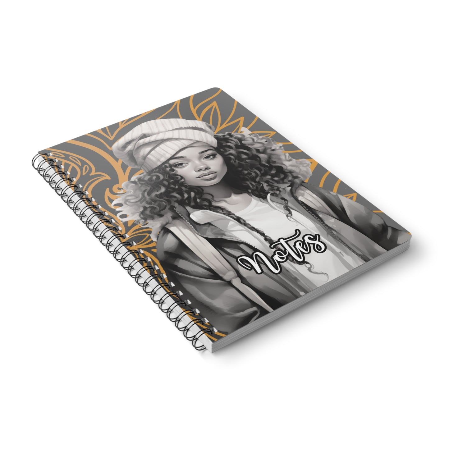 Chic Spiral Notebook, Fashion Journal, Girl Power Notebook, A5 Sketchbook, Inspirational Writing Pad, Unique Gift Idea