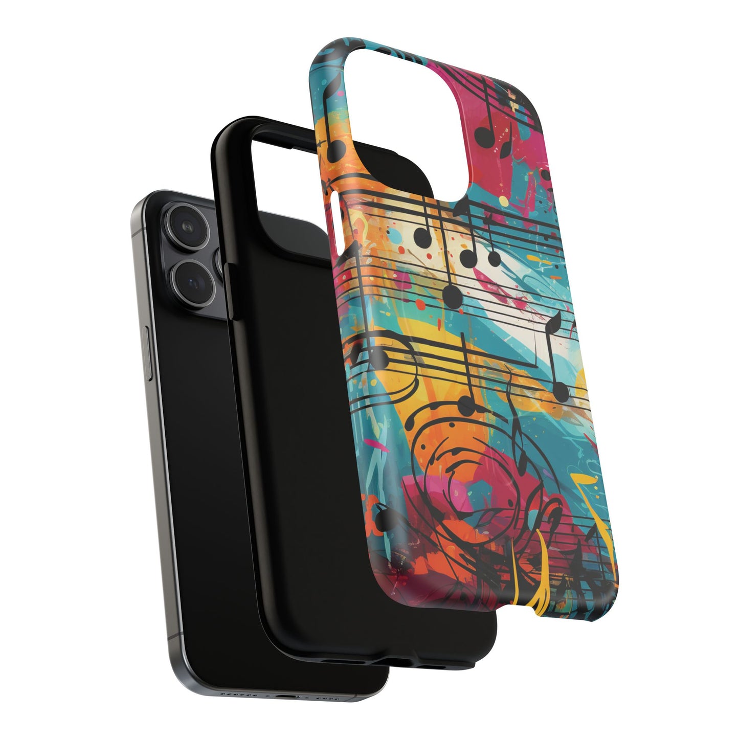 Vibrant Music Note Phone Case, Tough Magnetic Case, Music Lover Gift, Colorful Phone Accessory, Customizable Phone Cover, Unique Gift Idea