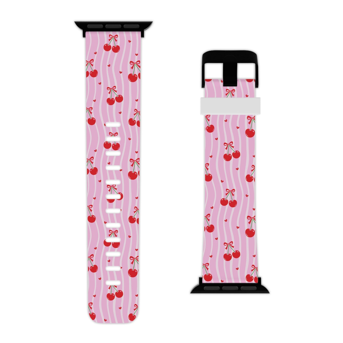 Cherry Blossom Dreams Apple Watch Band — Pink Retro Cherry Silicone Strap