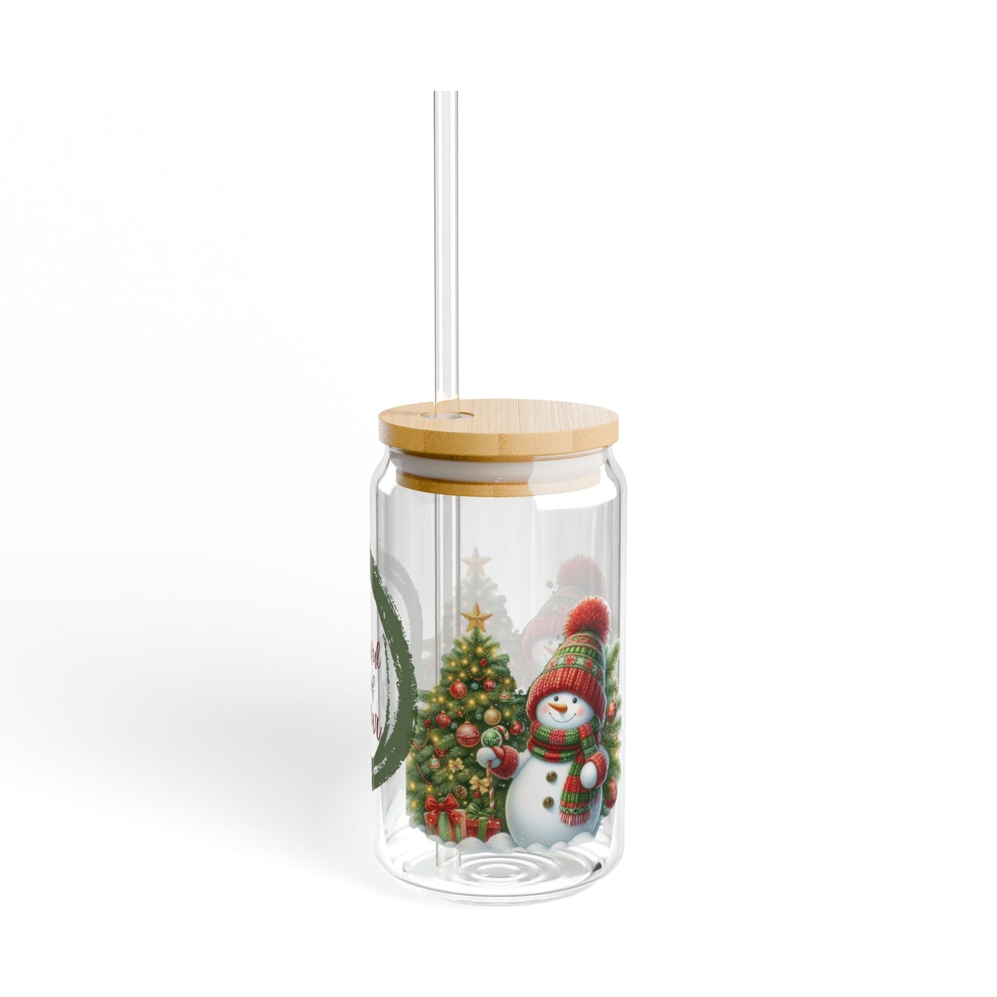 Snowman Sipper Glass, 16oz