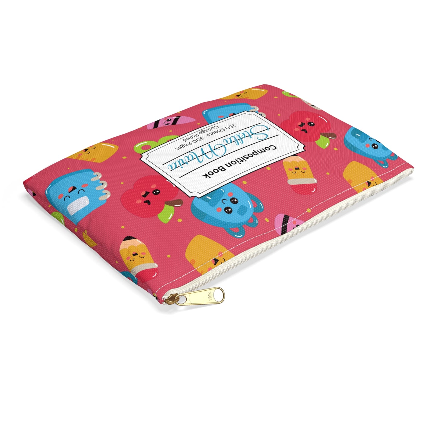 Personalized Kawaii Composition Book Inspired Accessory Pouch, Kids School Supplies, Classroom Organizer, Teacher Gift, Fun Stationery Case, Back to School