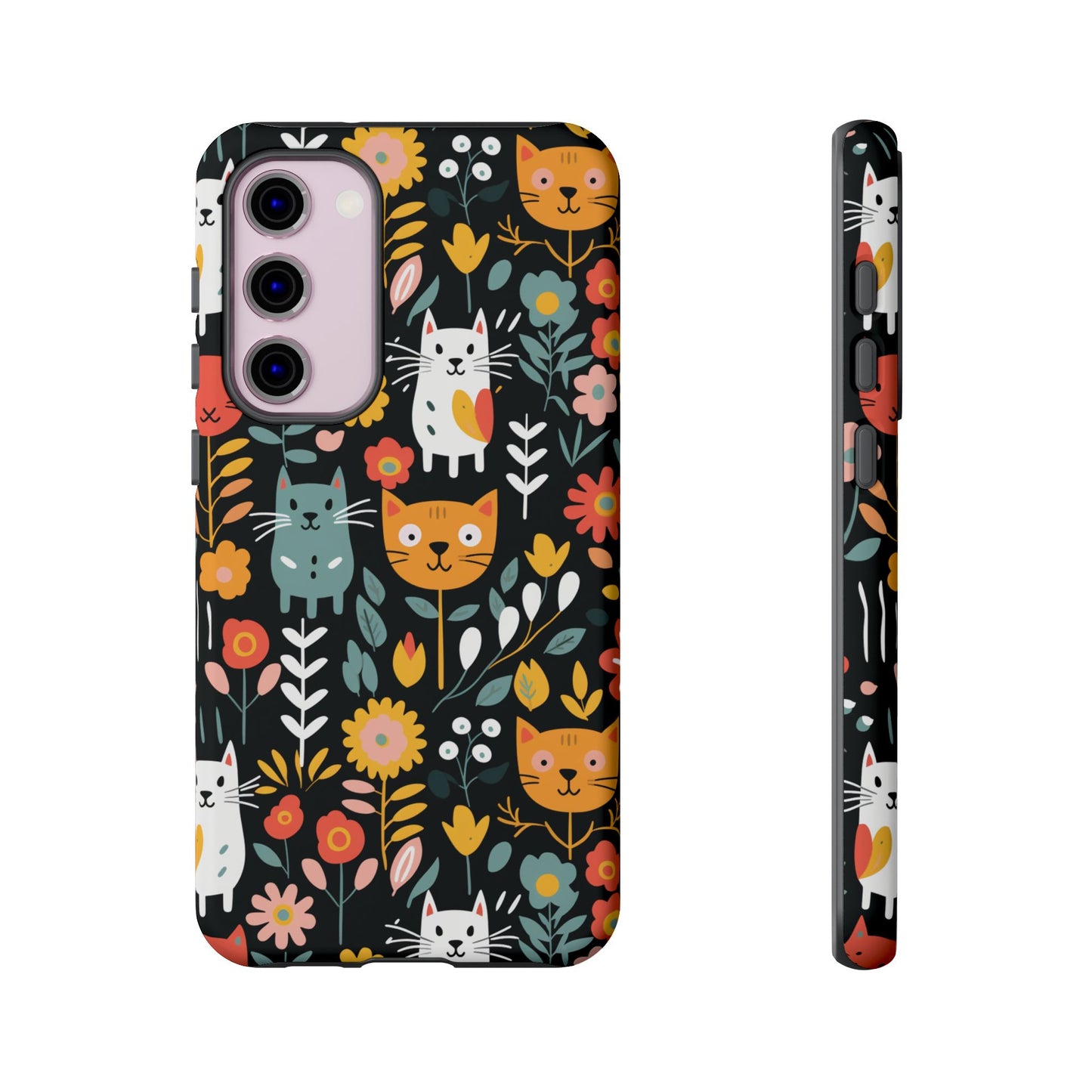 Whimsical Feline Garden iPhone, Samsung or Google Pixel Tough Cases