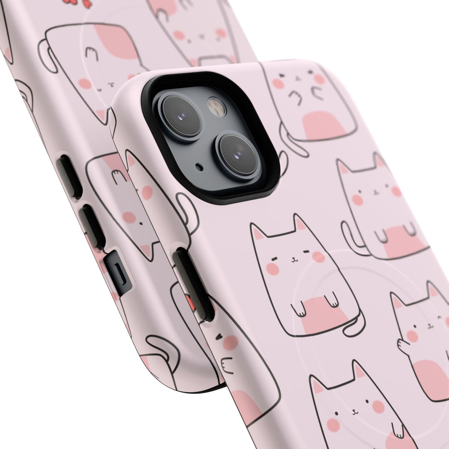 Cute Cat Magnetic iPhone Case, Tough iPhone Cover, Cat Lover Gift, Kawaii Style Case, Pet-Themed Gift