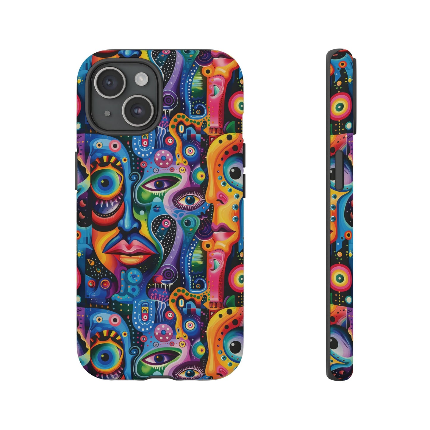 Psychedelic Visions Colorful Art iPhone Case - Tough Cases with Vibrant Abstract Design