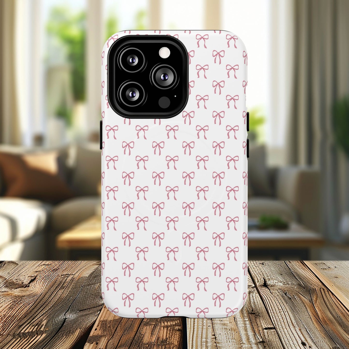 Blush Coquette Bow Bliss Magnetic iPhone Cases, Gift for Her, Cute iPhone Accessories, Fun Personalized Cases, Stylish Tech Gifts, Birthday Present