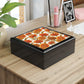 Stained Glass Marigold Floral Jewelry Box —  Keepsake Box