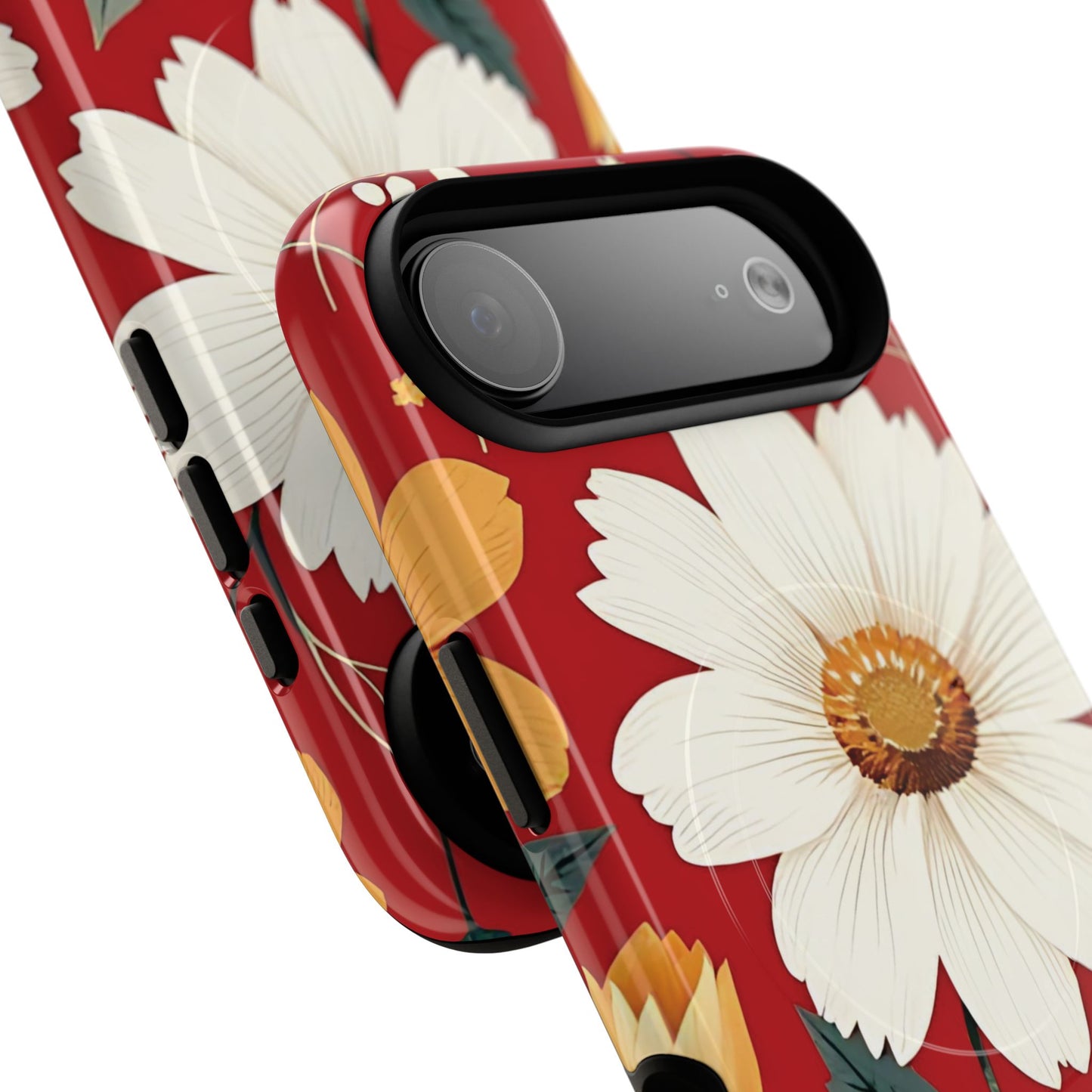 Floral Fusion Tough Magnetic Phone Case | Flower Design, Durable Protective Cover, Gift for Her, Spring Style, Unique Phone Accessory.