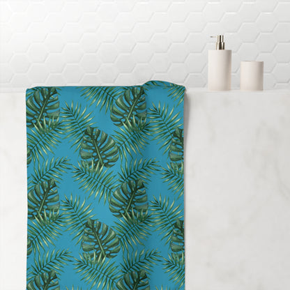 Tropical Bliss Turquoise Mink-Cotton Towel