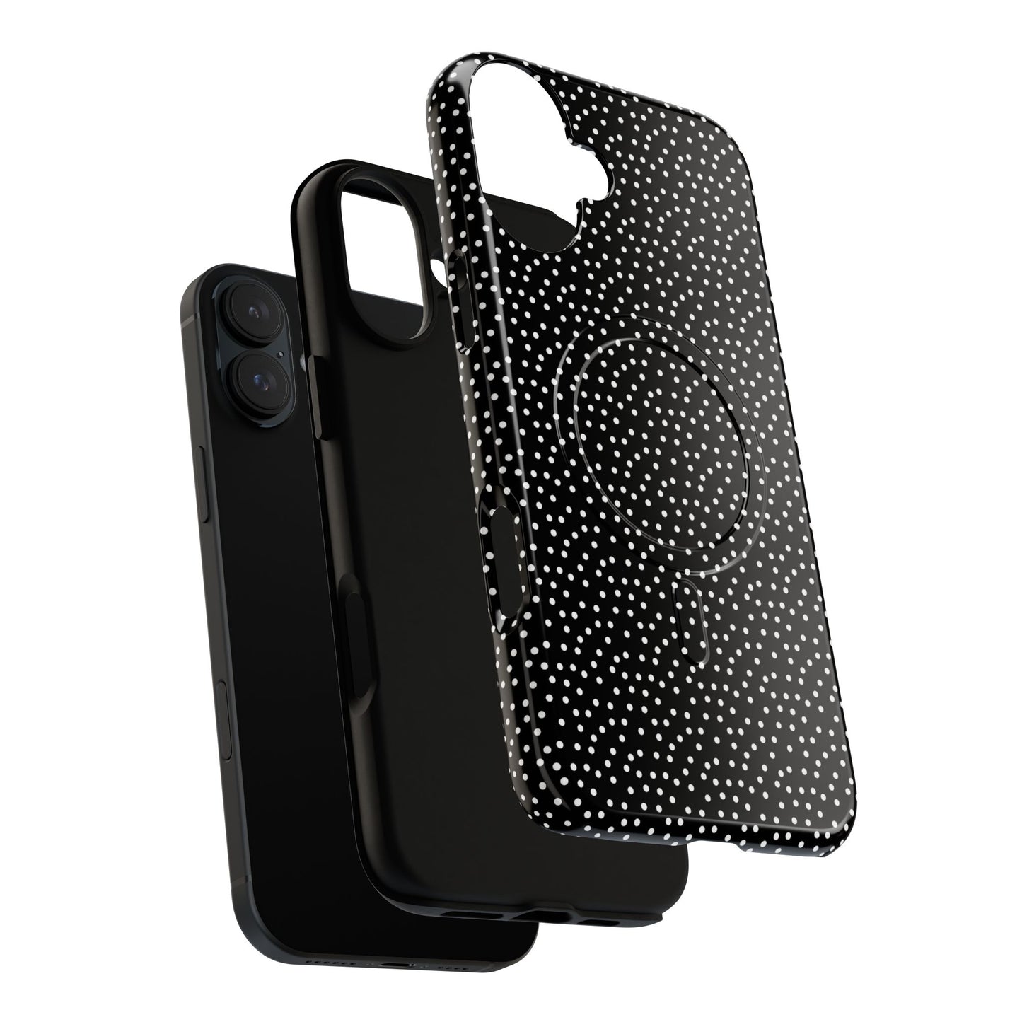Small Polka Dot Tough iPhone Magnetic Case, Durable iPhone Accessories, Gifts for Tech Lovers, Modern Design.