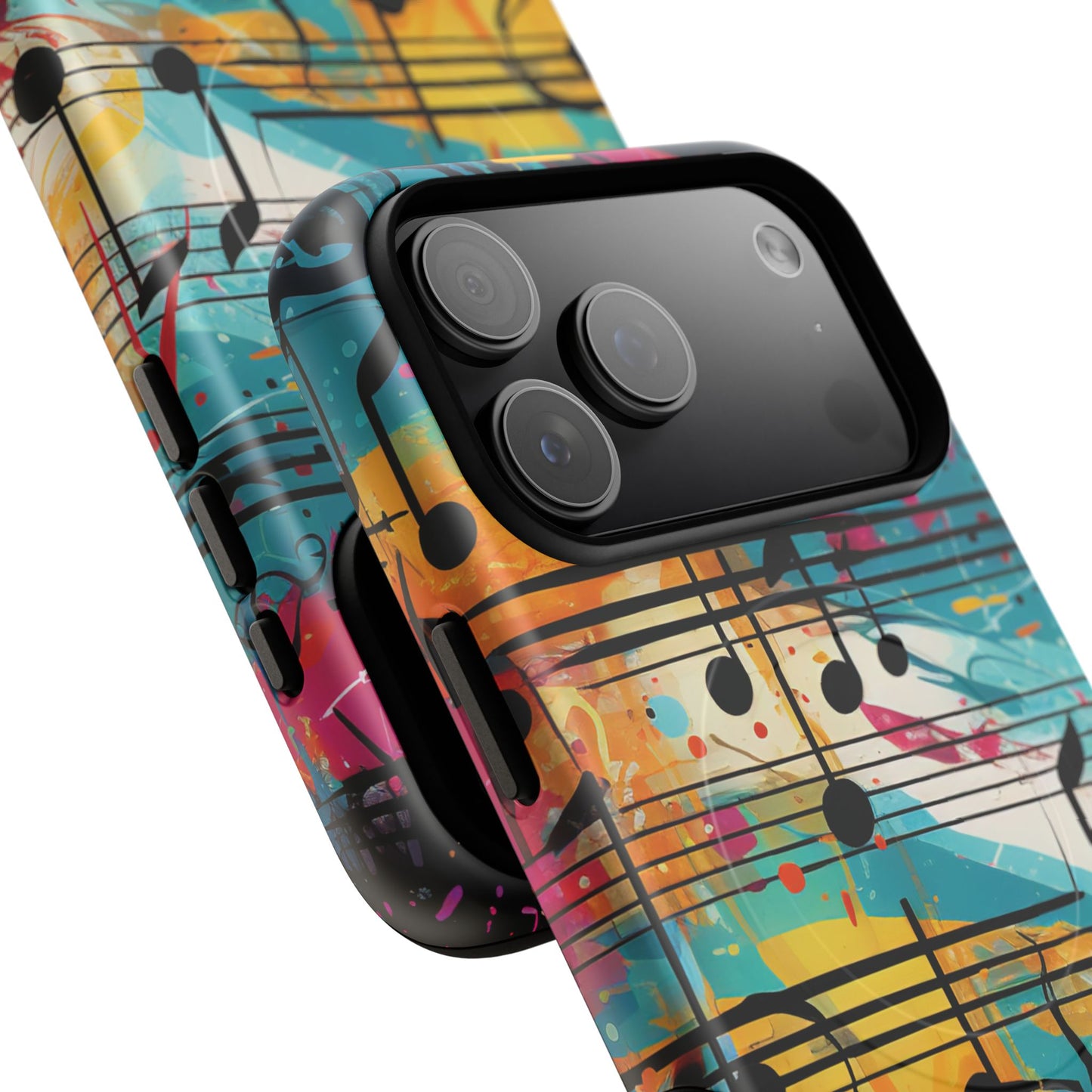 Vibrant Music Note Phone Case, Tough Magnetic Case, Music Lover Gift, Colorful Phone Accessory, Customizable Phone Cover, Unique Gift Idea