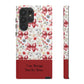 Personalized Rosette Coquette Phone Case - Custom Name/Message 'I Am Stronger Than The Storm' Floral Bow Protective Case