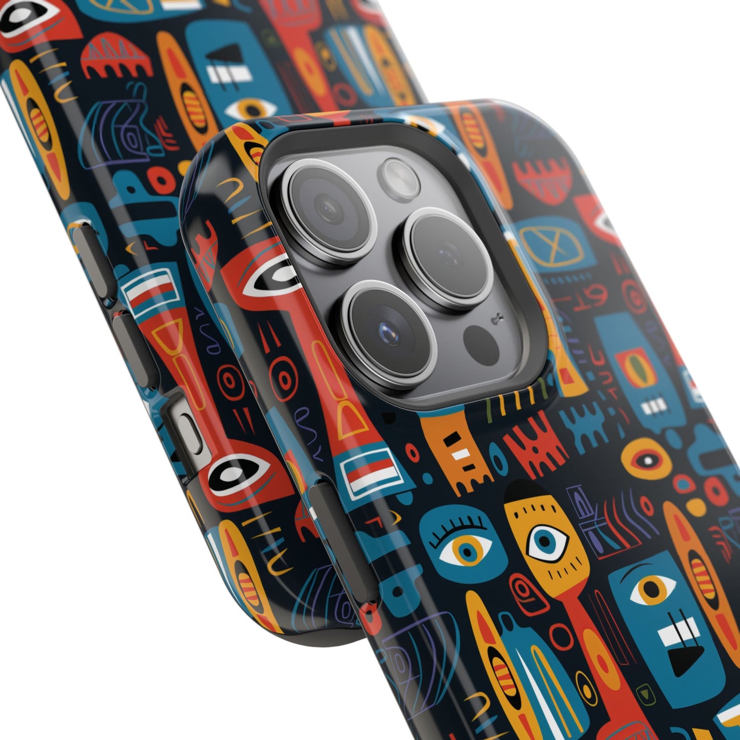 Personalized Colorful Abstract Faces Clear Impact-Resistant Case