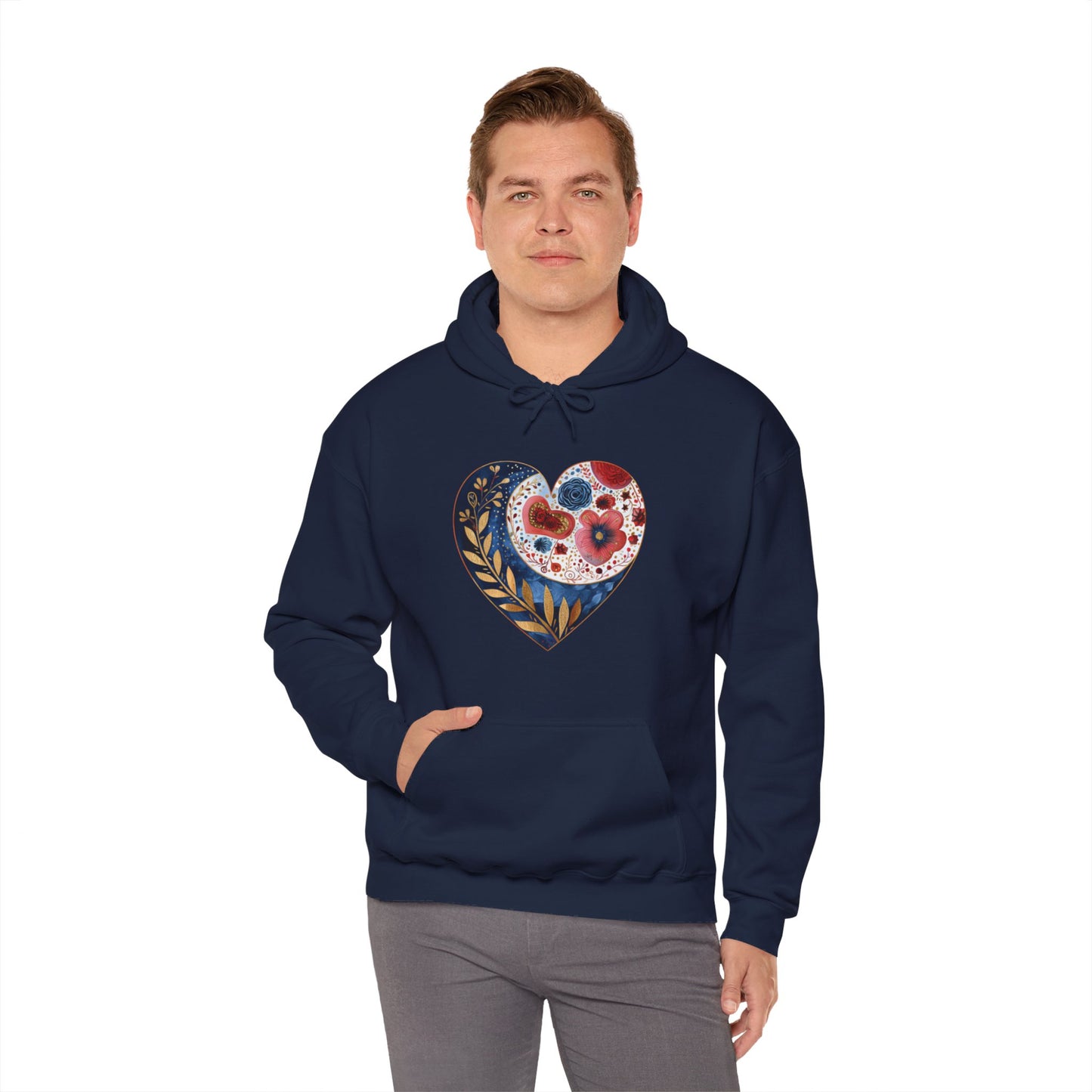 Floral Heart Unisex Heavy Blend™ Hooded Sweatshirt