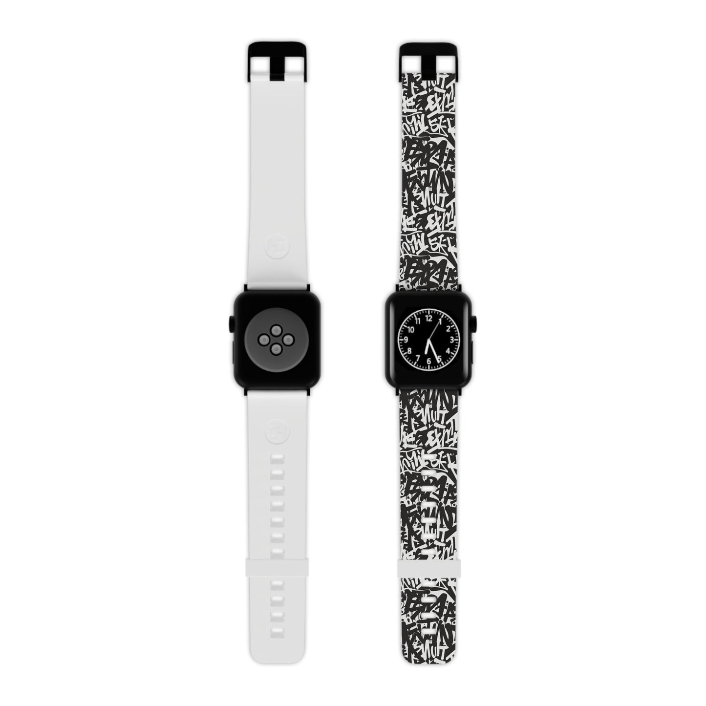 Urban Graffiti Trendy Apple Watch Band with Urban Design - Black and White Graffiti Style
