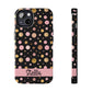 Personalized Gold & Pink Confetti Tough Phone Case — Glitter Dot Protective Phone Cover