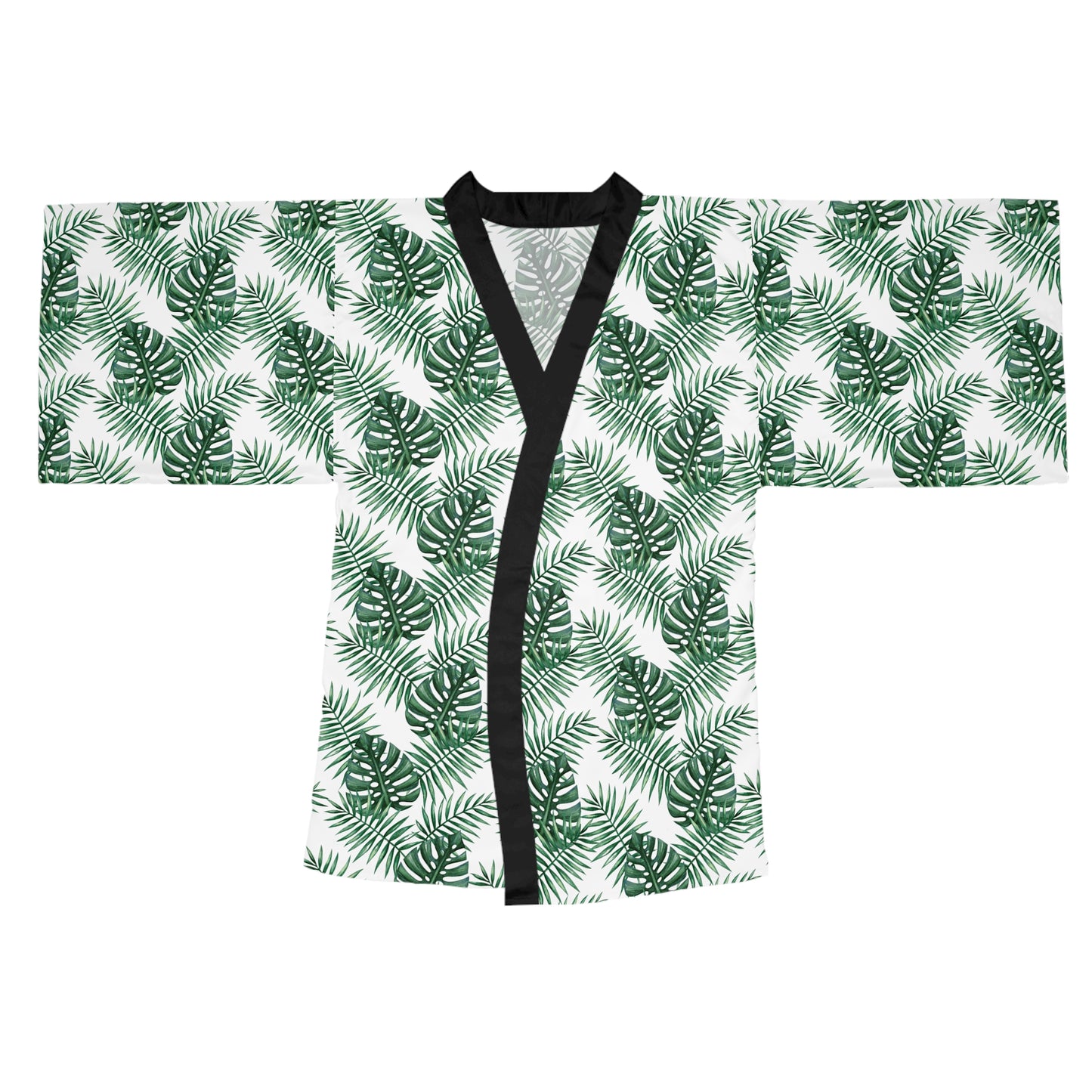 White Tropical Bliss Serenity Kimono Robe (AOP)