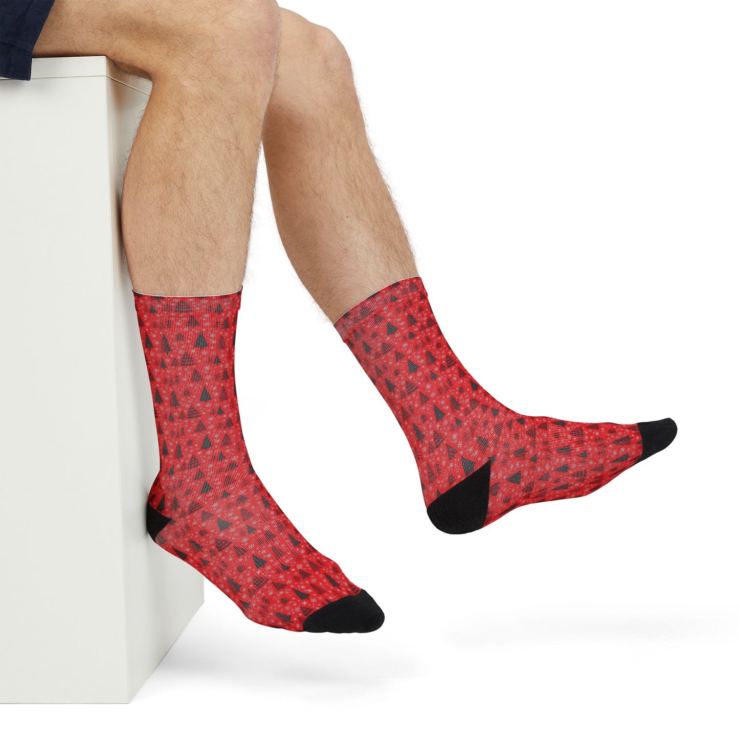 Winter Wonderland Red Sublimation Crew Socks